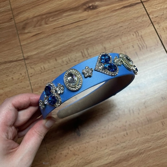 Blue Heart Embellished Headband